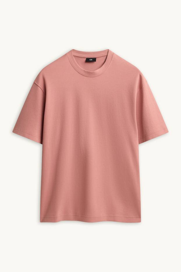 Men - T-shirt - relaxed fit - salmon coloured