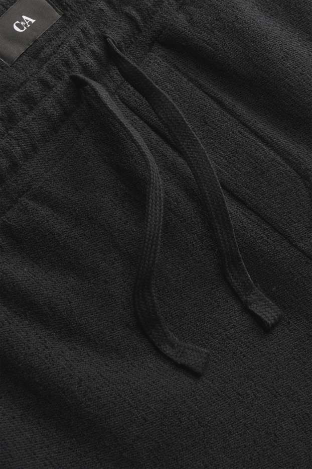 Herren - Sweatshorts - strukturiert - schwarz