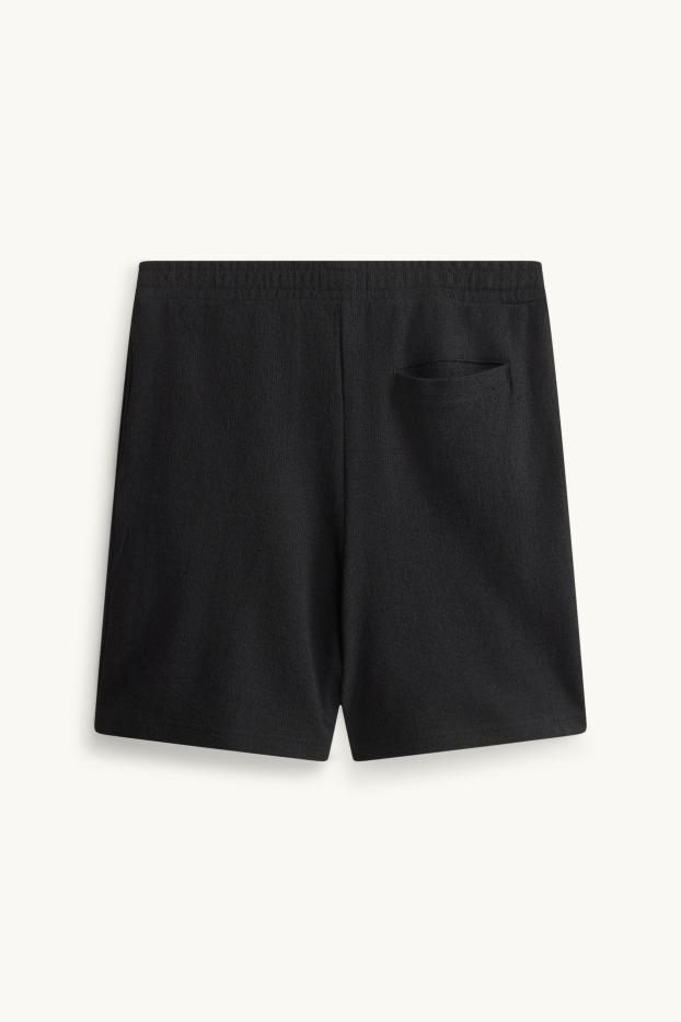 Herren - Sweatshorts - strukturiert - schwarz