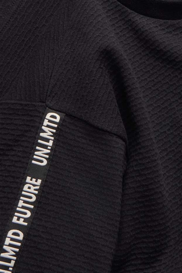 Children Boys - Short sleeve T-shirt - textured - black