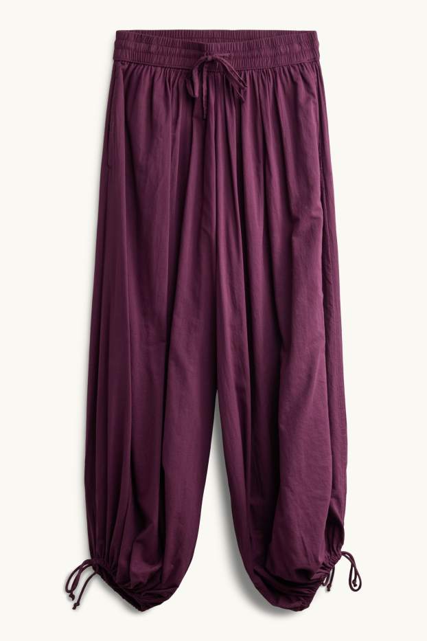 Damen - Haremshose - Mid Waist - Balloon Leg - lila