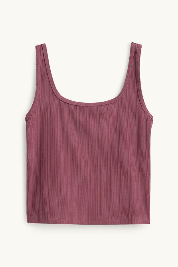Dames - Top - ribstof - rood