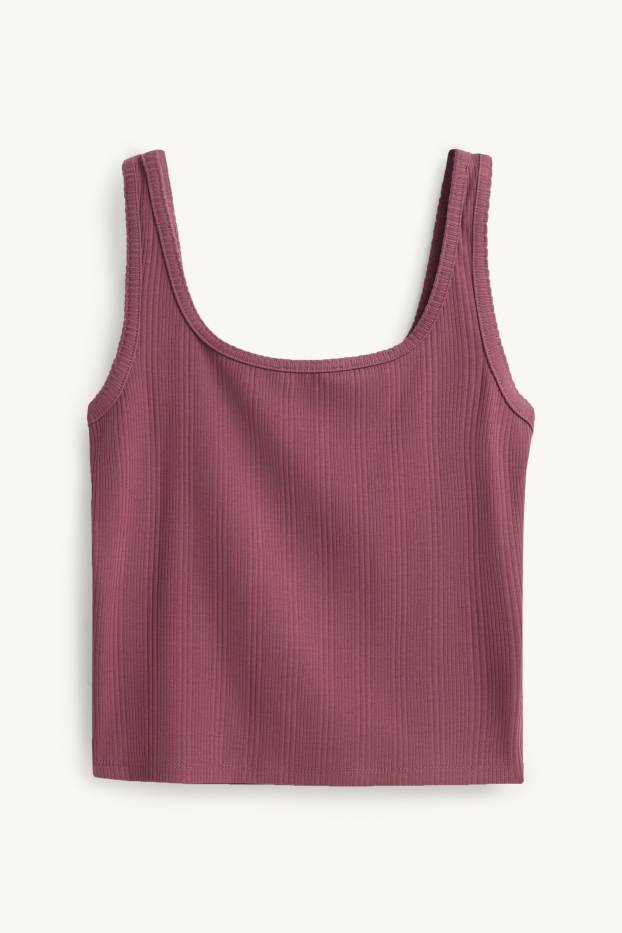 Dames - Top - ribstof - rood