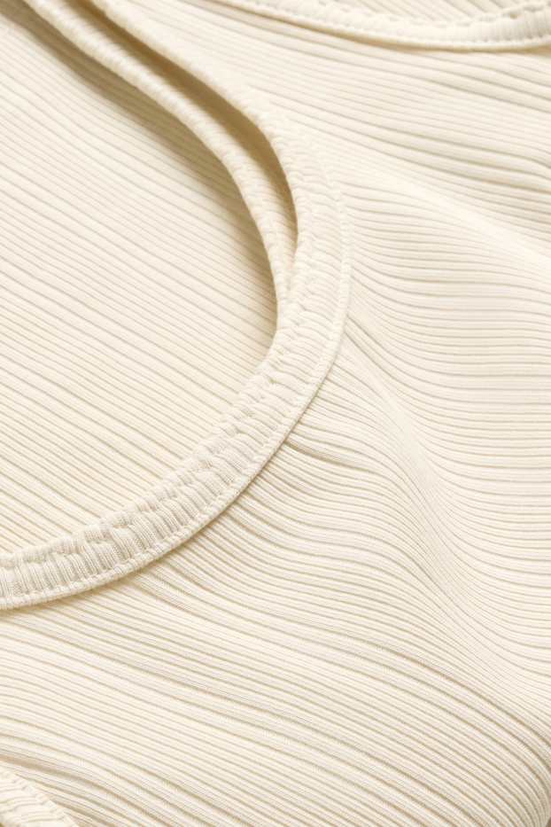 Dames - Top - ribstof - crème wit