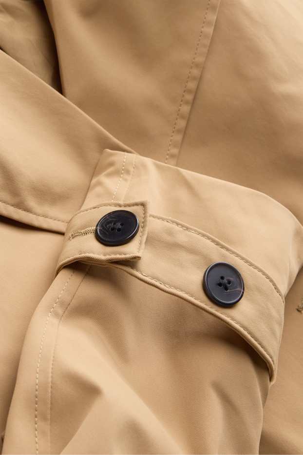 Damen - Crop Trenchcoat - hellbraun