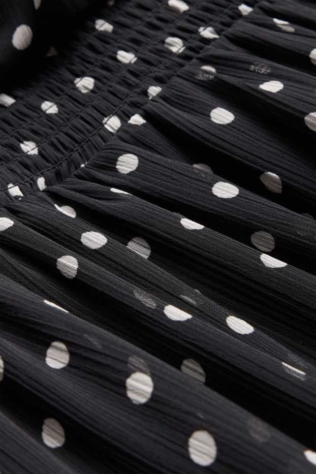 Kinderen: meisjes - Jurk van chiffon - met stippen - zwart