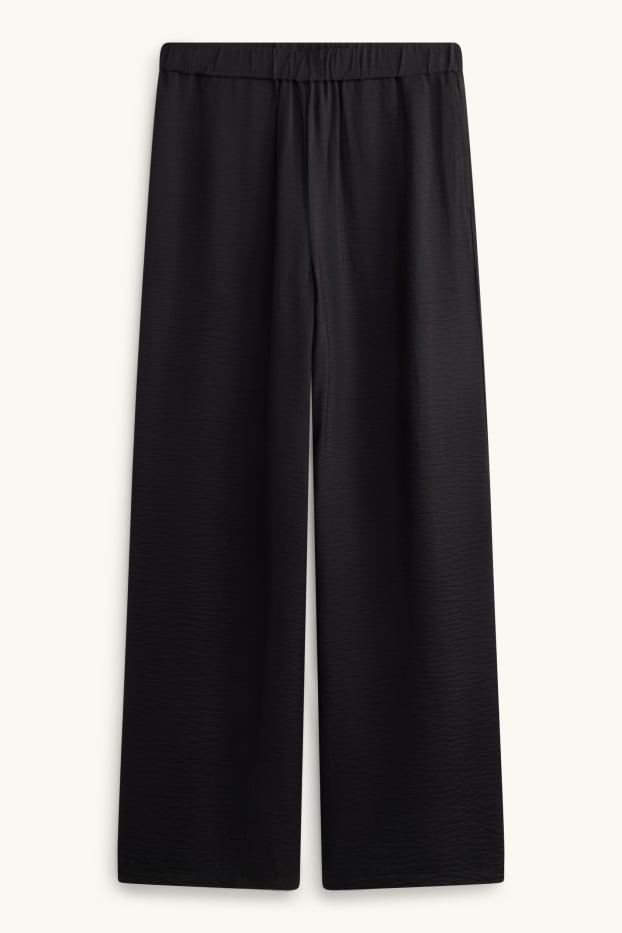 Damen - Stoffhose - High Waist - Palazzo - schwarz