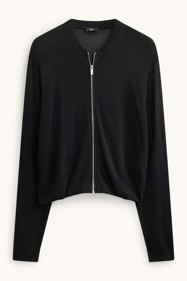 Femei - Cardigan tricotat - negru