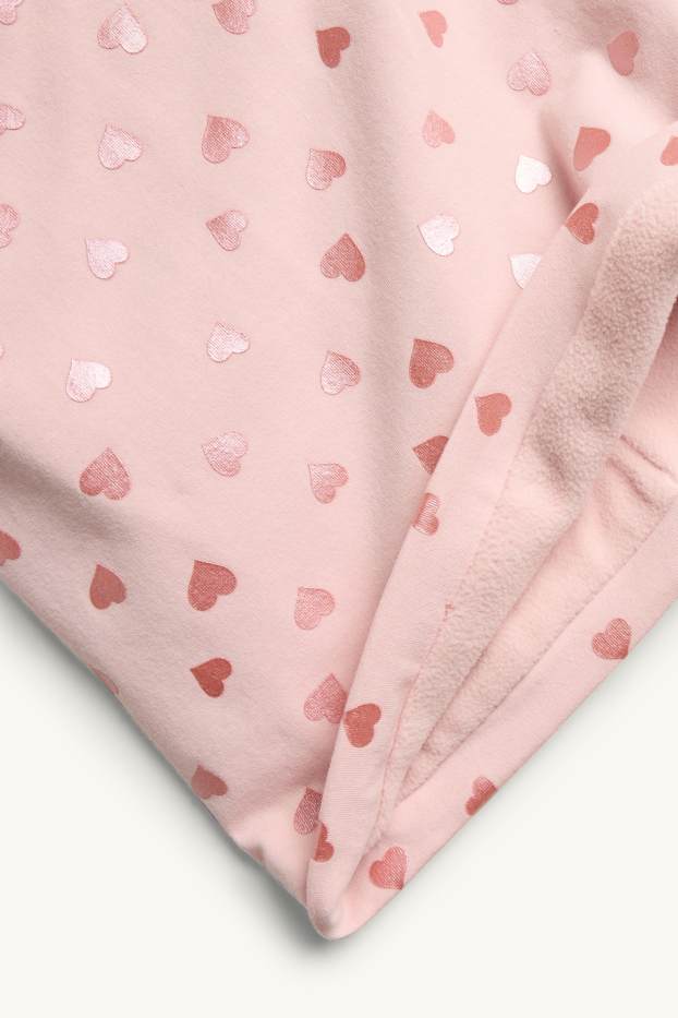 Kinderen: meisjes - Hartje - colsjaal - glanseffect - roze