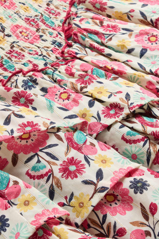 Copii - Fete - Floare - fustă - aspect lucios - roz / roz