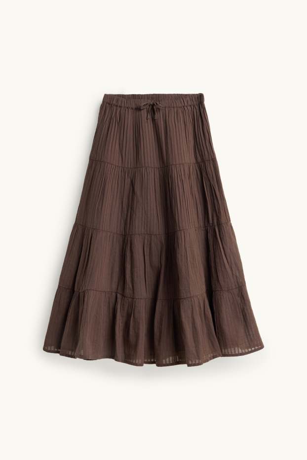 Bambine - Gonna - a righe - marrone