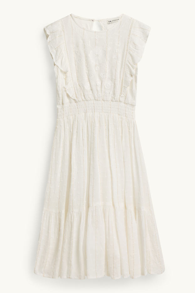 Children Girls - Dress - shiny - white