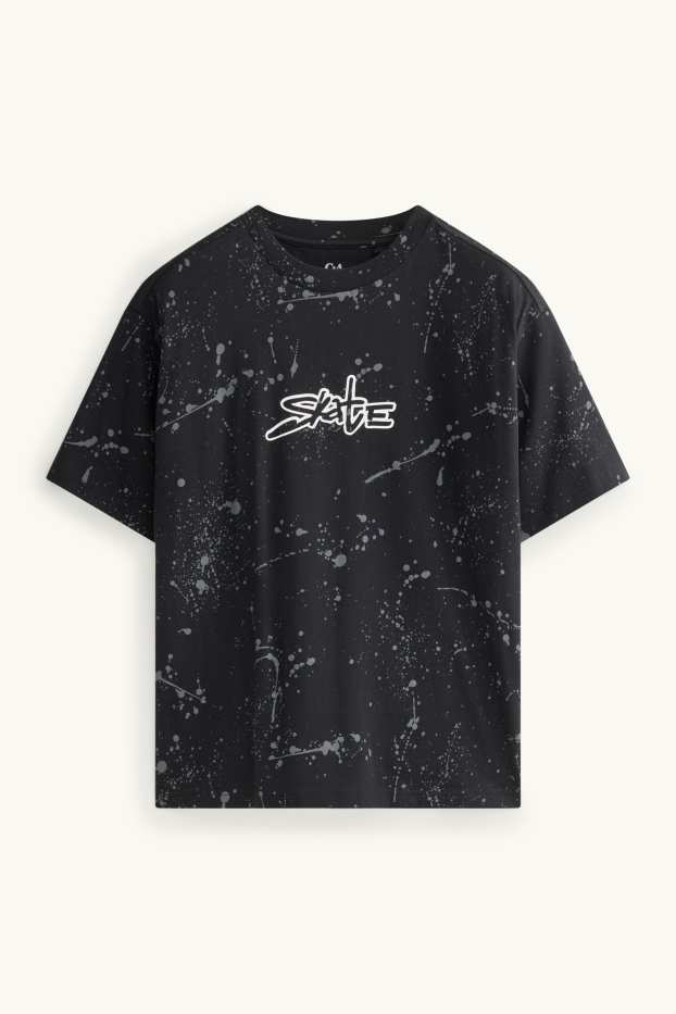 Kinder Buben - Skate - Kurzarmshirt - schwarz