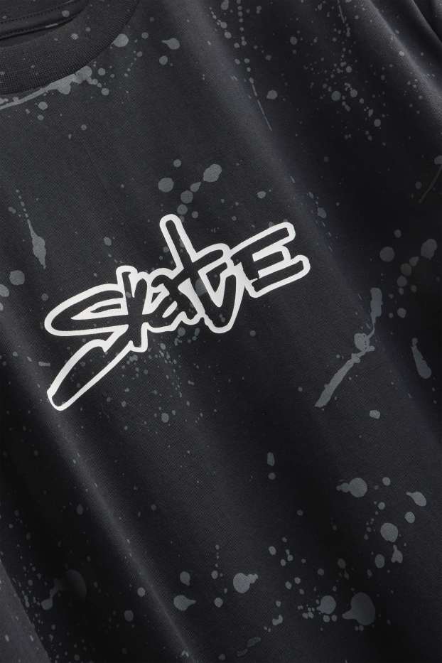 Kinder Buben - Skate - Kurzarmshirt - schwarz