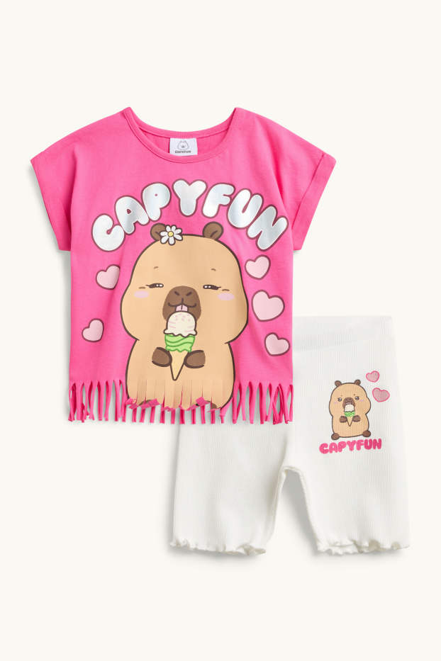 Children Girls - Outfit - white / pink