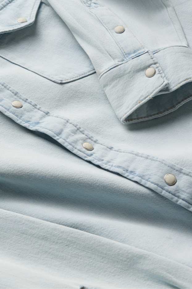 Hommes - Chemise en jean - regular fit - col kent - jean bleu clair