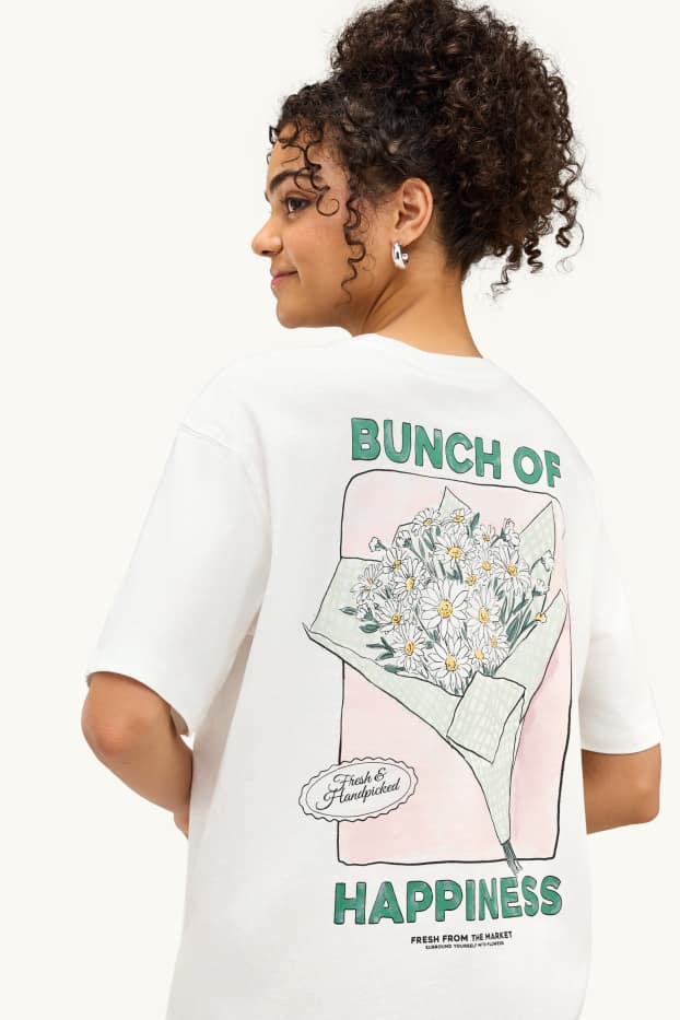 Dames - T-shirt - oversized - wit