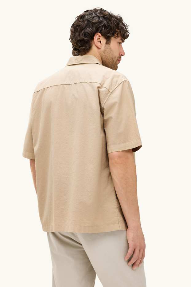 Pánské - Košile - relaxed fit - kent - béžová