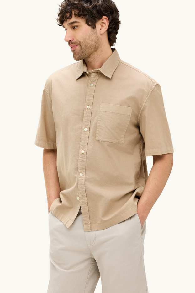 Pánské - Košile - relaxed fit - kent - béžová