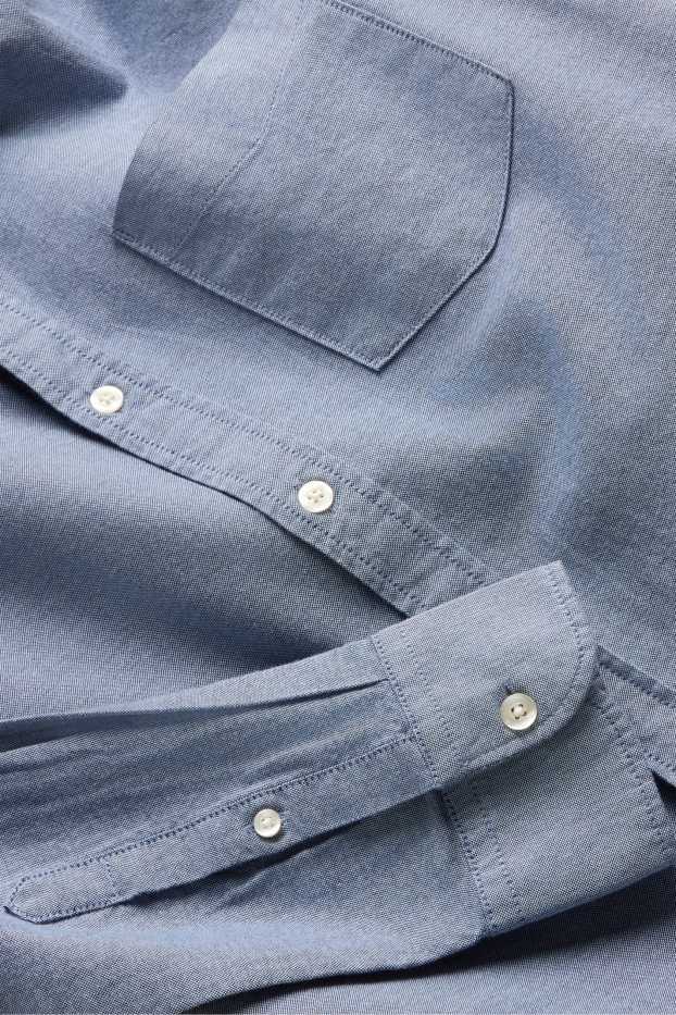 Hommes - Chemise - regular fit - col button-down - bleu