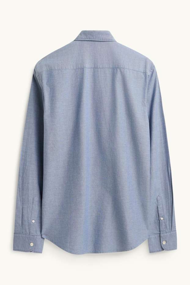 Hommes - Chemise - regular fit - col button-down - bleu