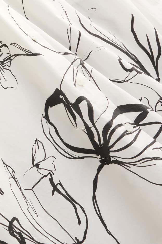 Dames - Blouse - gebloemd - wit