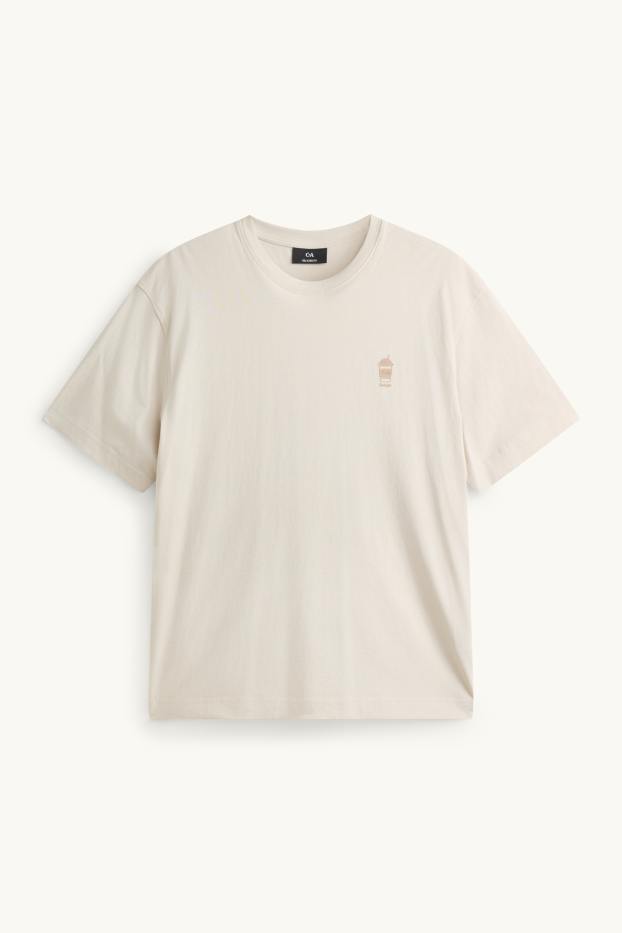 Men - T-shirt - relaxed fit - creme