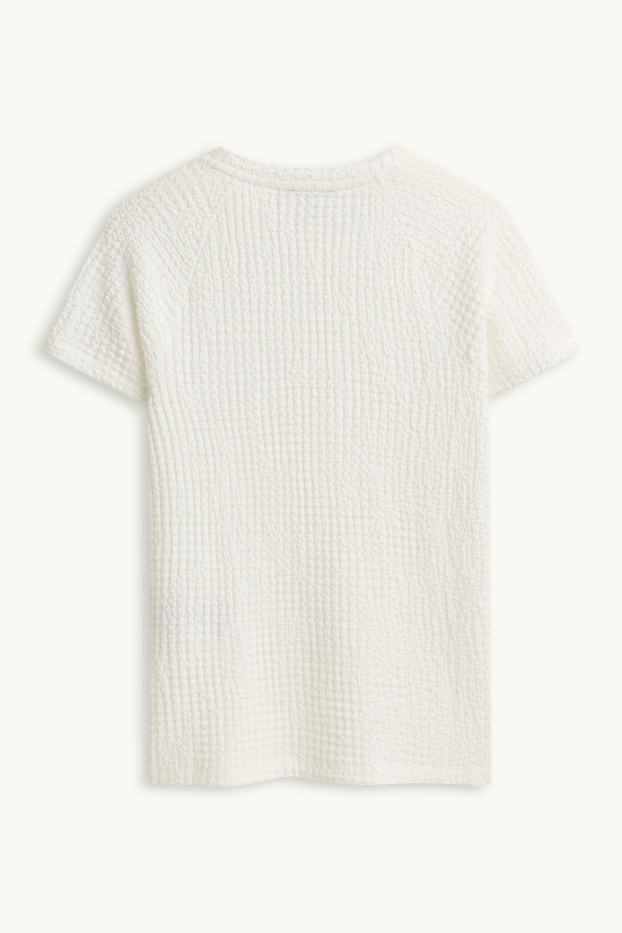 Damen - T-Shirt - Regular Fit - cremefarben