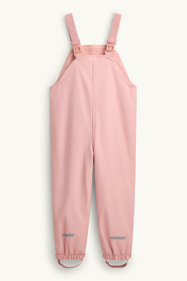 Enfants filles - Pantalon de pluie - doublé - imperméable - rose