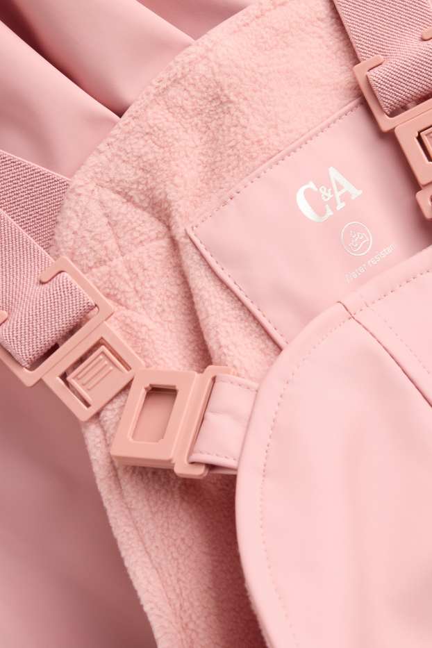Enfants filles - Pantalon de pluie - doublé - imperméable - rose