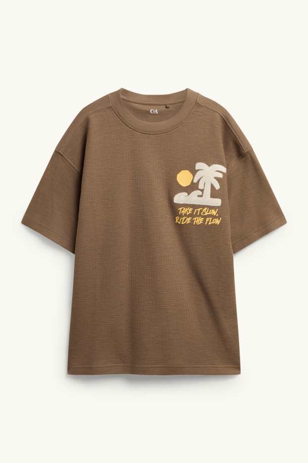 Copii - Băieți - Plajă - tricou cu mânecă scurtă - structurat - maro