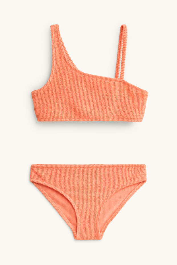 Kinder Mädchen - Bikini - 2 teilig - strukturiert - LYCRA® XTRA LIFE™ - orange