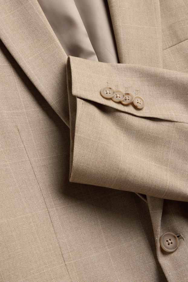 Heren - Colbert- slim fit - geruit - beige