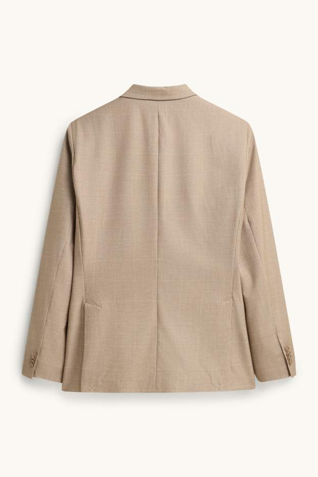 Heren - Colbert- slim fit - geruit - beige