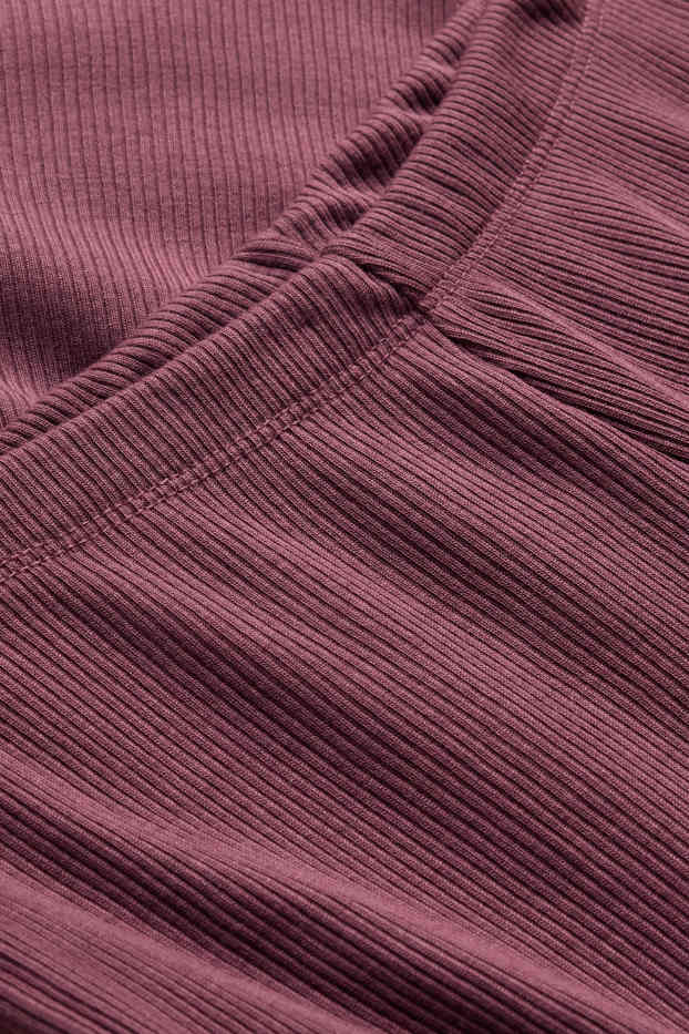 Damen - Straight Leggings - gerippt - lila