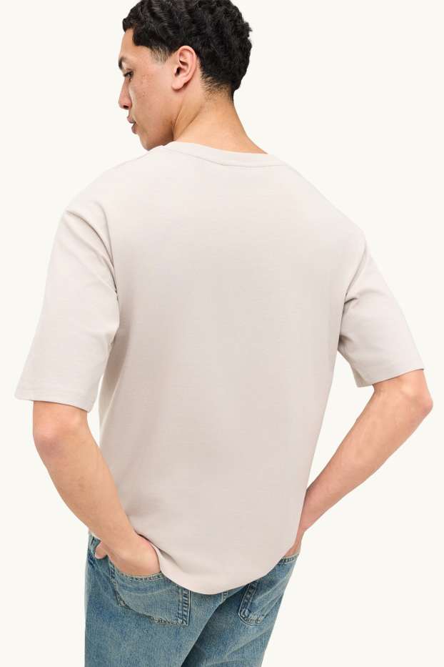 Uomo - T-shirt - oversize - beige