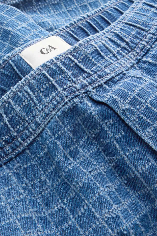 Hommes - Short en jean - à carreaux - jean bleu
