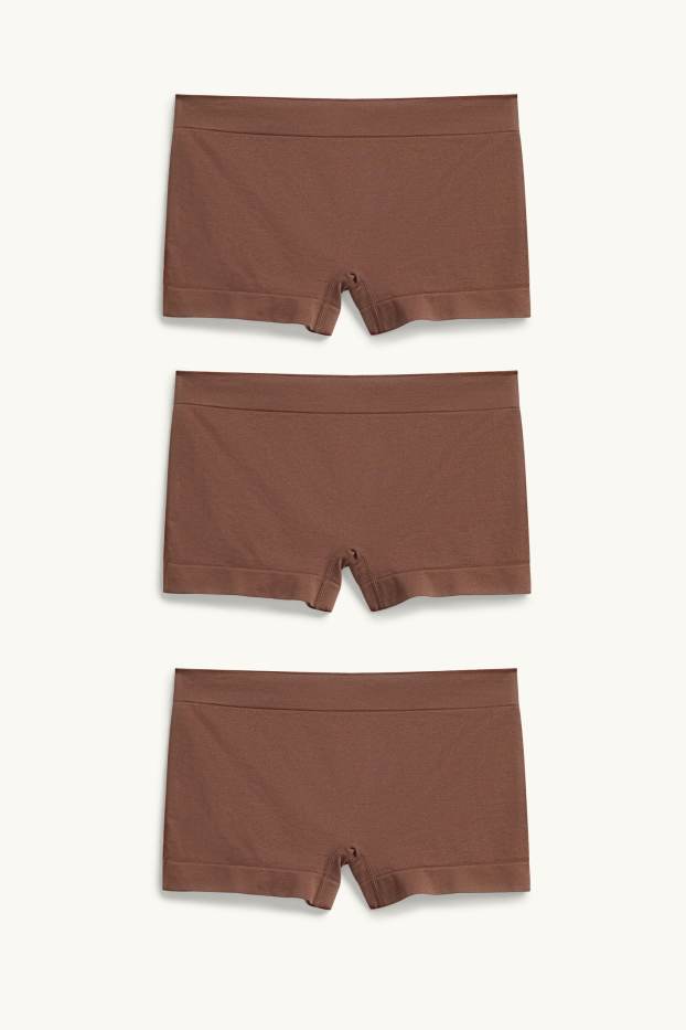 Dona - Paquet de 3 - calces hipster - seamless - marró