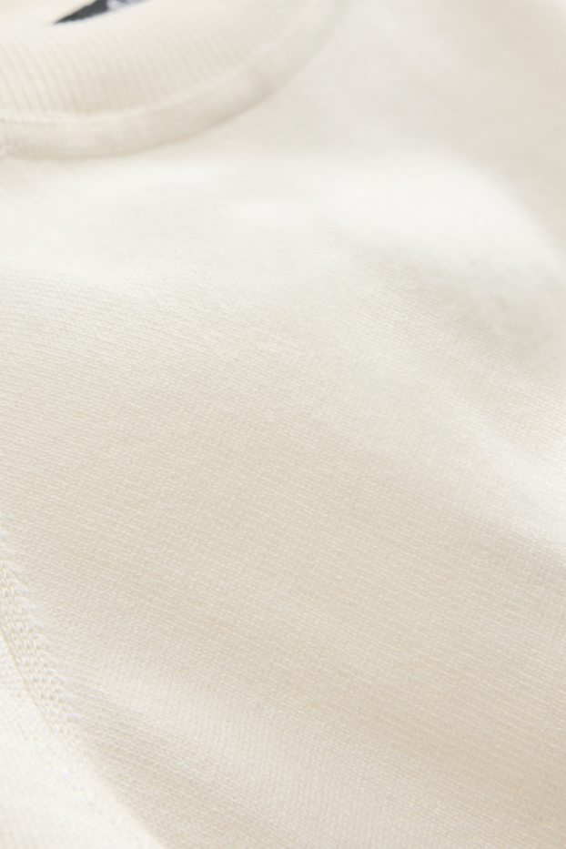 Heren - Gebreide trui - korte mouw - met structuur - beige