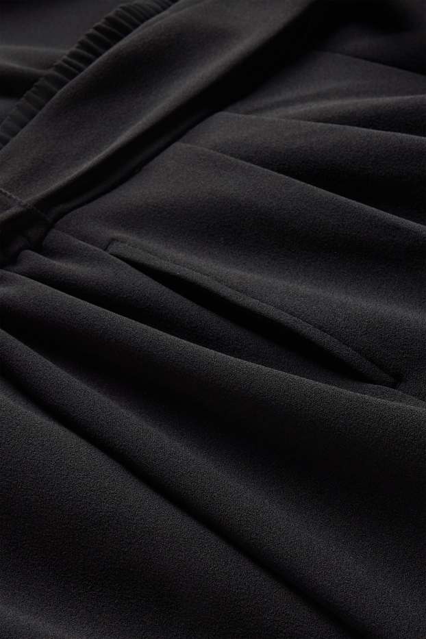 Dames - Pantalon - high waist - wide leg - zwart