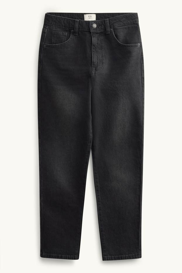 Women - Mom jeans - high waist - LYCRA® - denim-dark gray