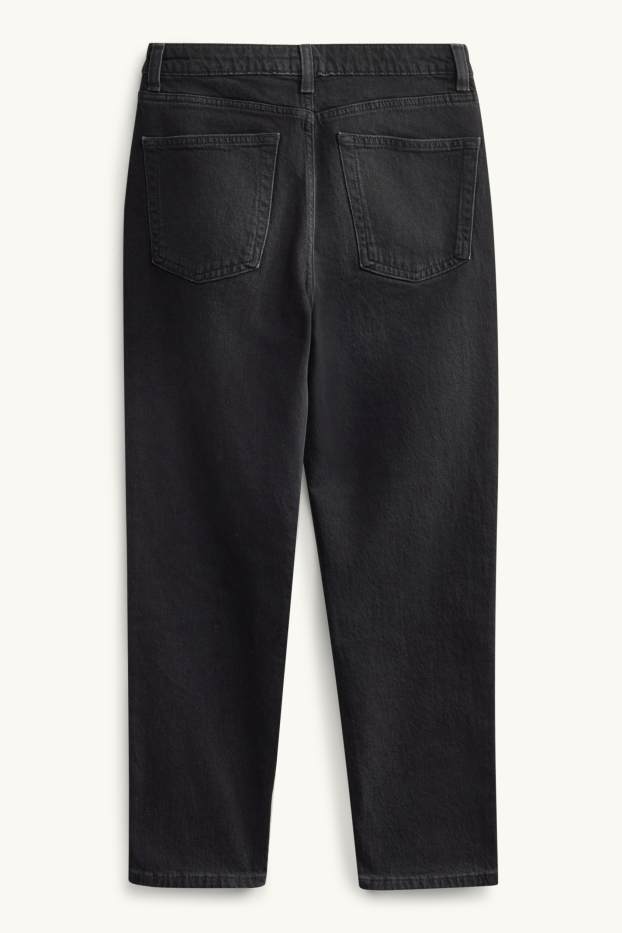 Women - Mom jeans - high waist - LYCRA® - denim-dark gray