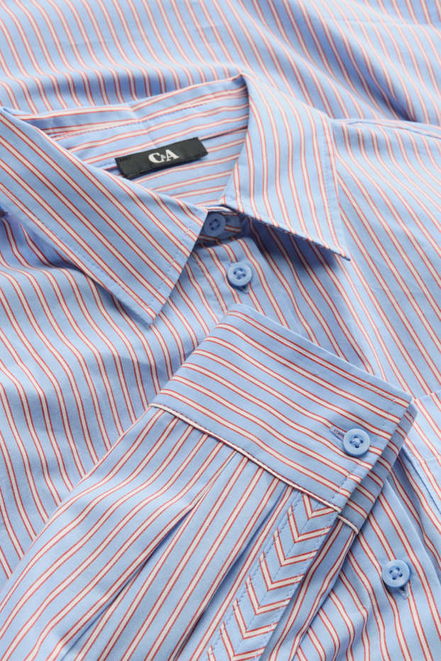 Femmes - Chemisier - à rayures - bleu clair