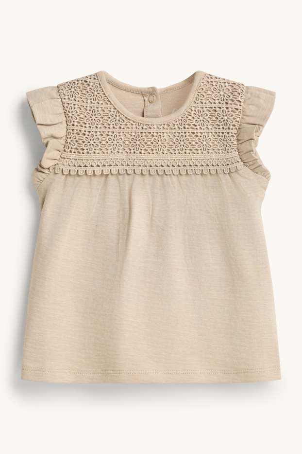 Bébés filles - Léopard - tenue pour bébé - 2 pièces - beige