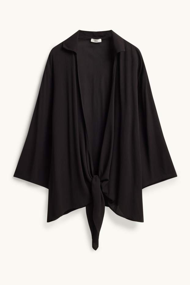 Femmes - Chemisier orné d'un nœud - noir