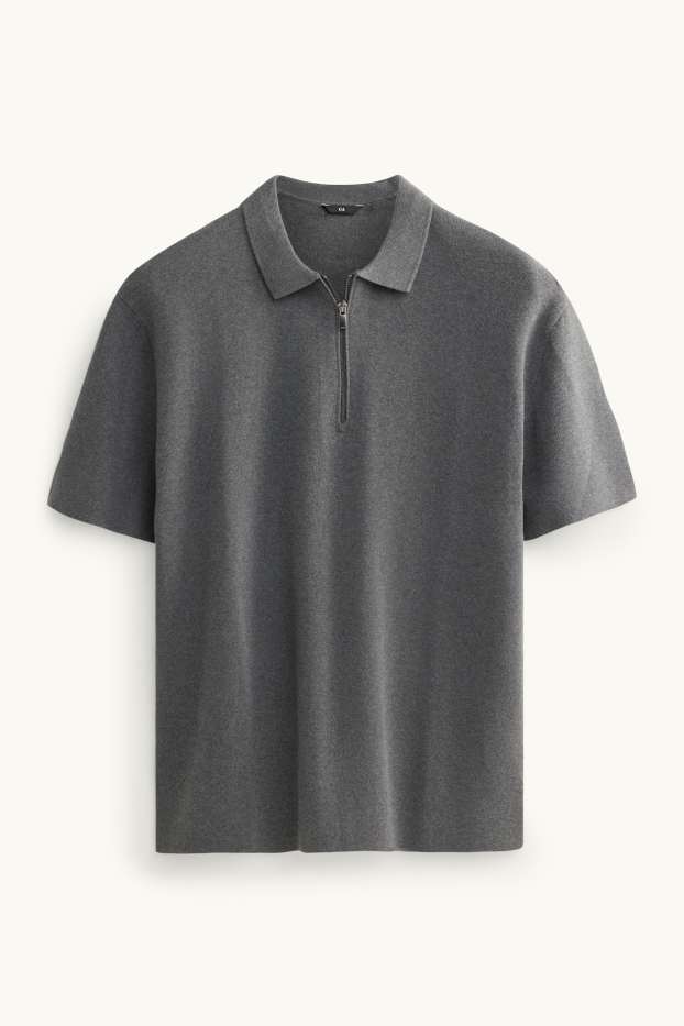 Hommes - Polo en maille - regular fit - gris