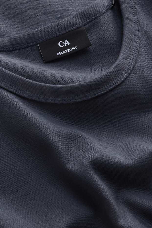 Hommes - T-shirt - relaxed fit - gris foncé