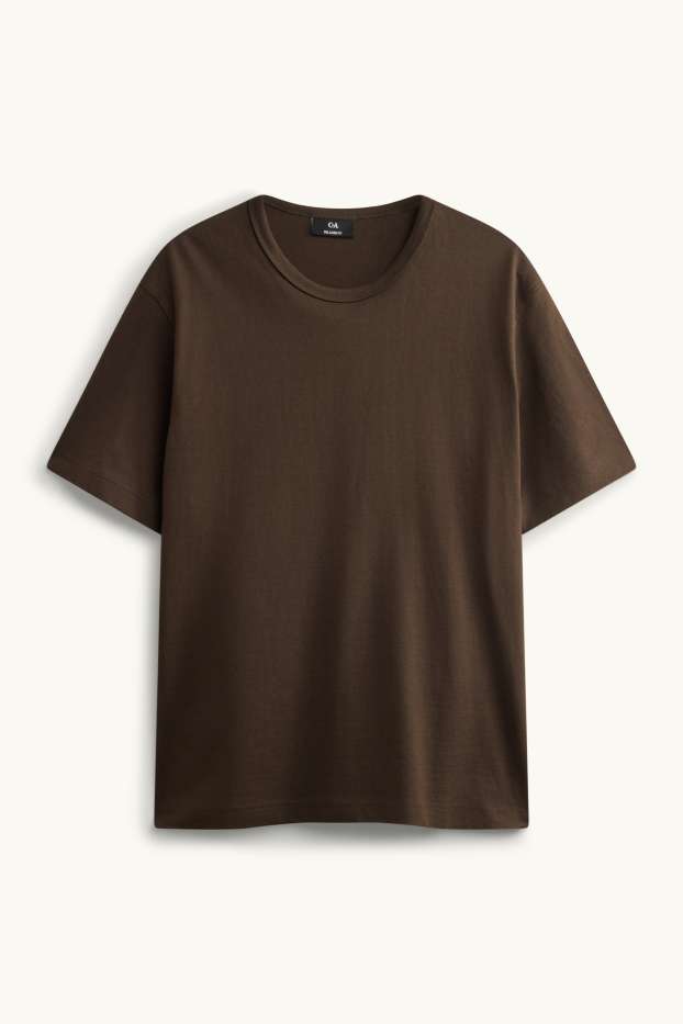 Hommes - T-shirt - relaxed fit - marron