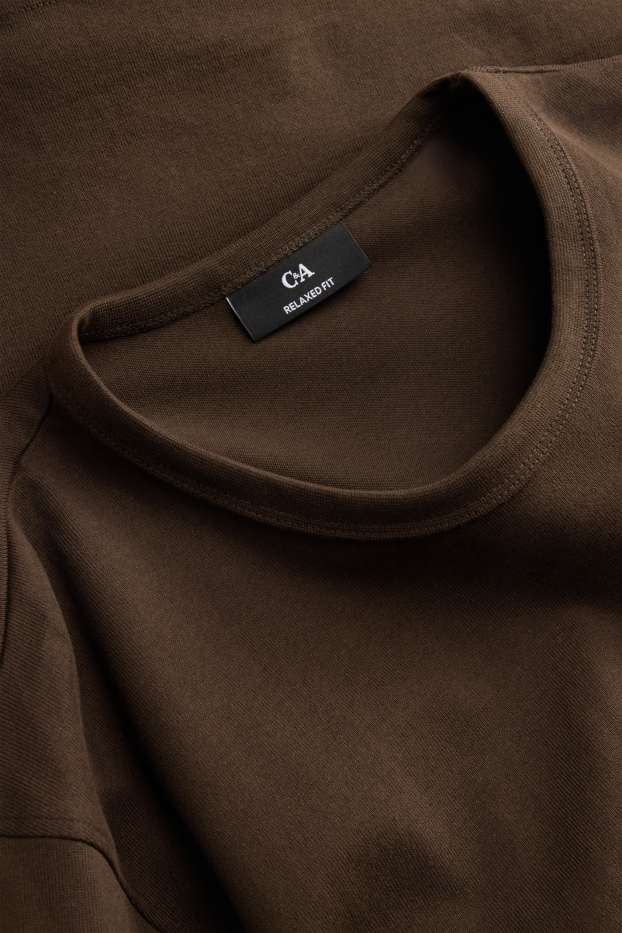 Hommes - T-shirt - relaxed fit - marron
