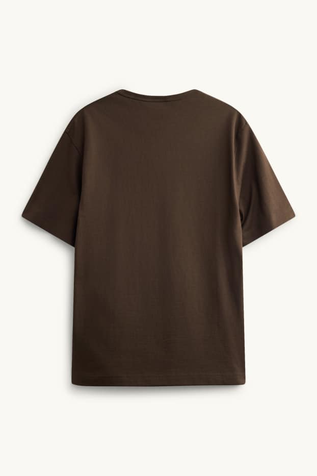Hommes - T-shirt - relaxed fit - marron